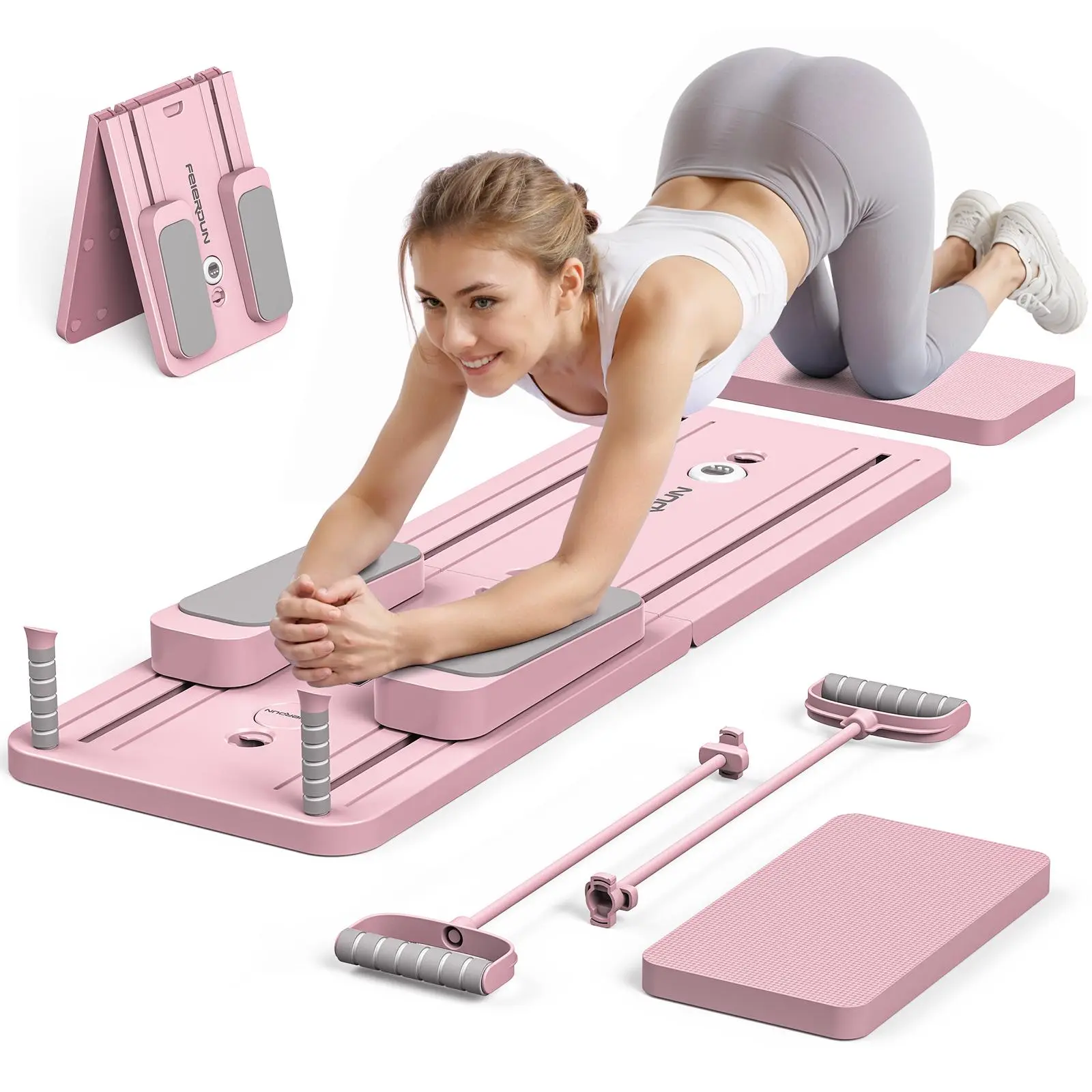Home Gym Yoga - 折りたたみ式ピラティスボード 多機能腹部コアトレーナー 腹筋トレーニングマシン ホームジム用 ウエスト・脚痩身 ヨガ・ピラティス兼用器具