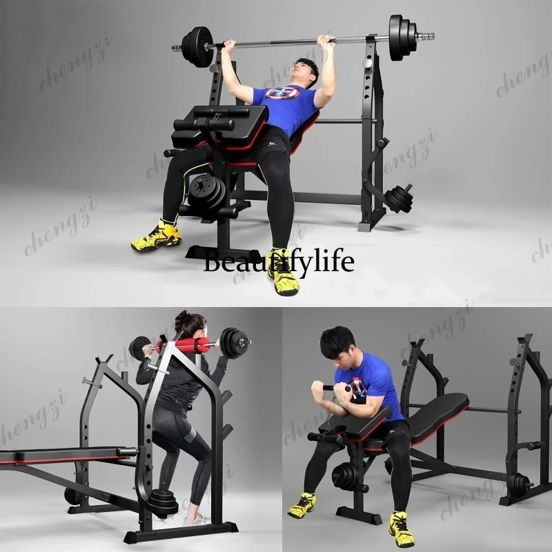 ホーム/ジム用 多機能スクワットラック＆ベンチプレス 折りた - Home Gym Equipment Set のレビューと価格