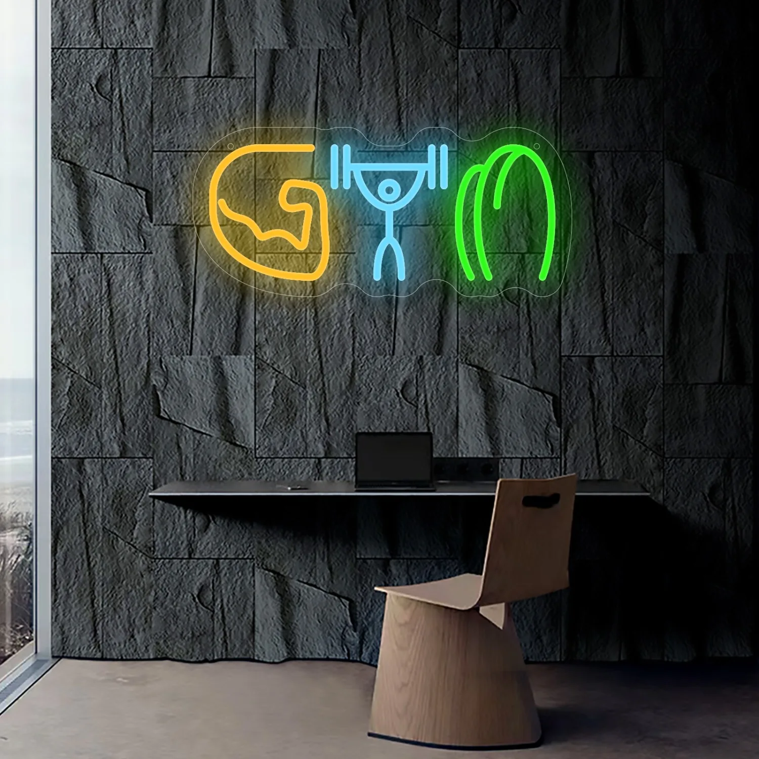 ジム用ネオンサイン、ウェイトリフティング、筋肉、腕、LEDウ - Home Gym Neon Sign のレビューと価格