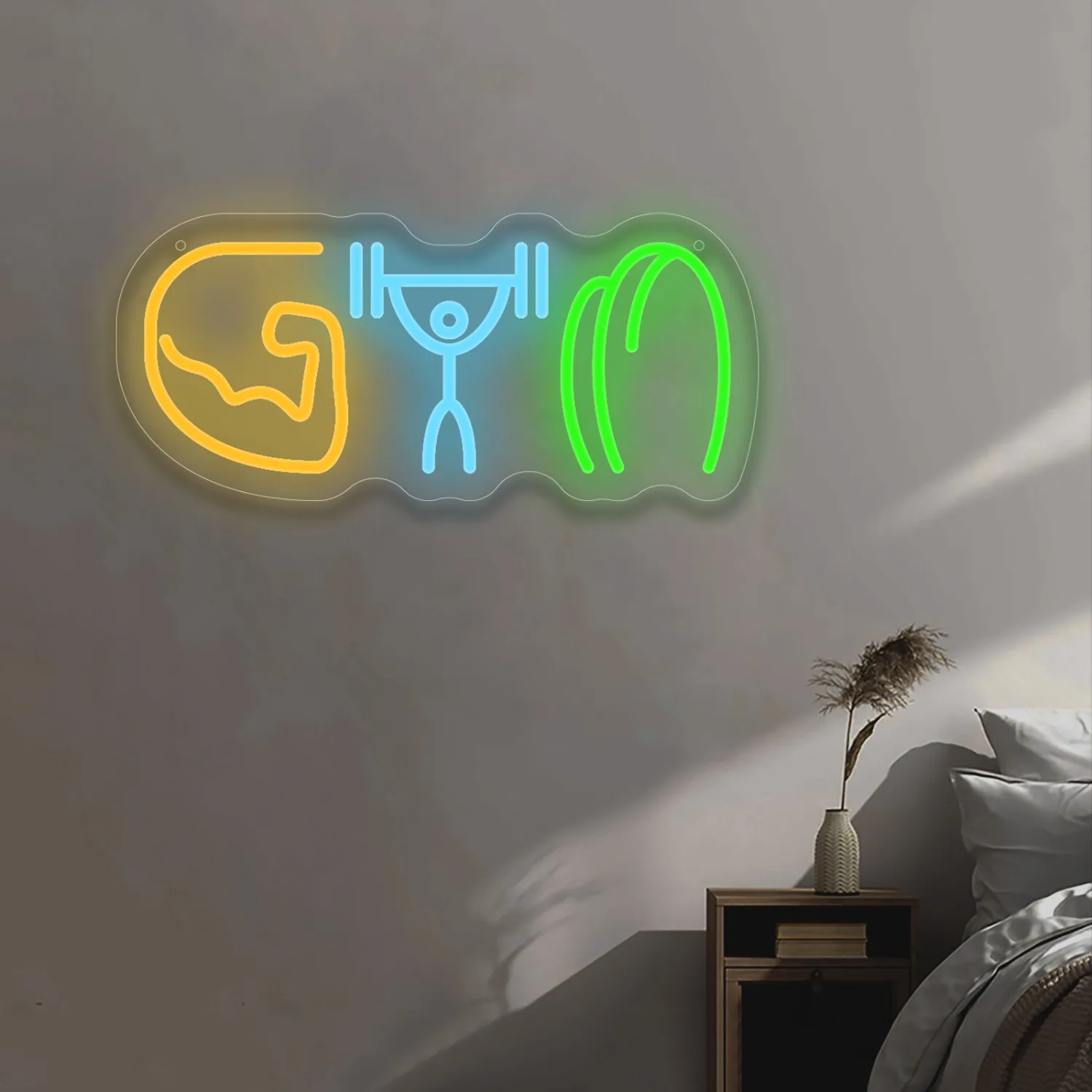 ジム用ネオンサイン、ウェイトリフティング、筋肉、腕、LEDウ - Home Gym Neon Sign のレビューと価格