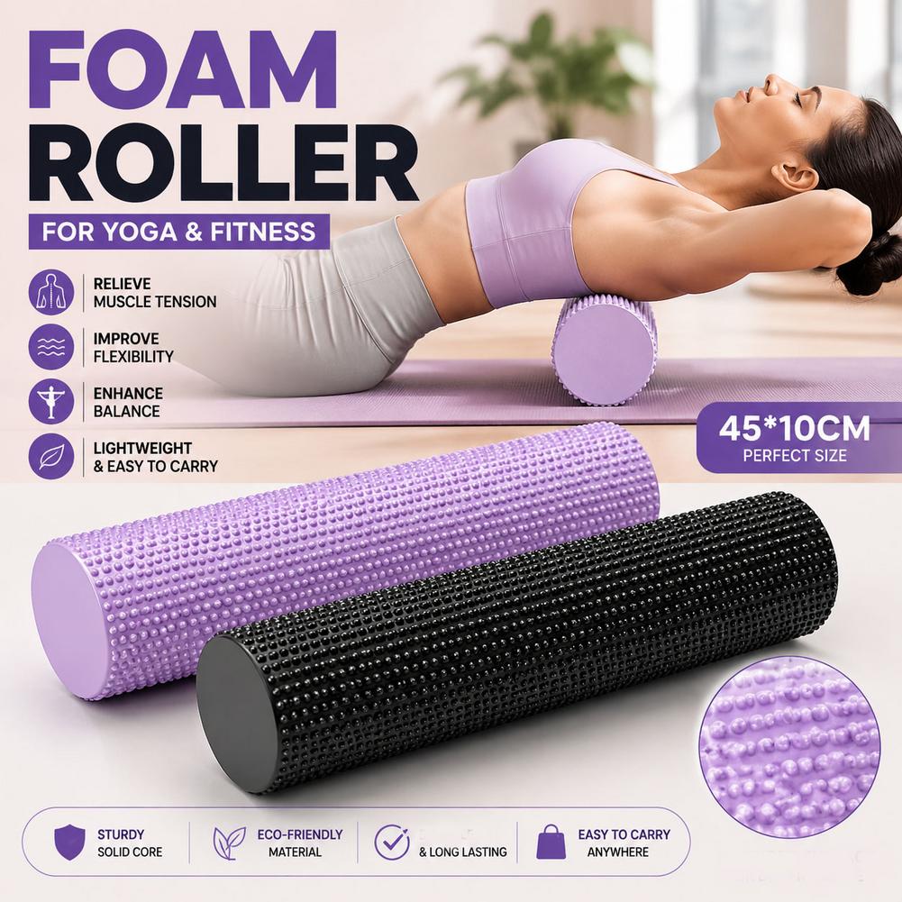 EVA高密度ヨガフォームローラー45cm、フィットネス筋肉マ - Home Gym Yoga のレビューと価格