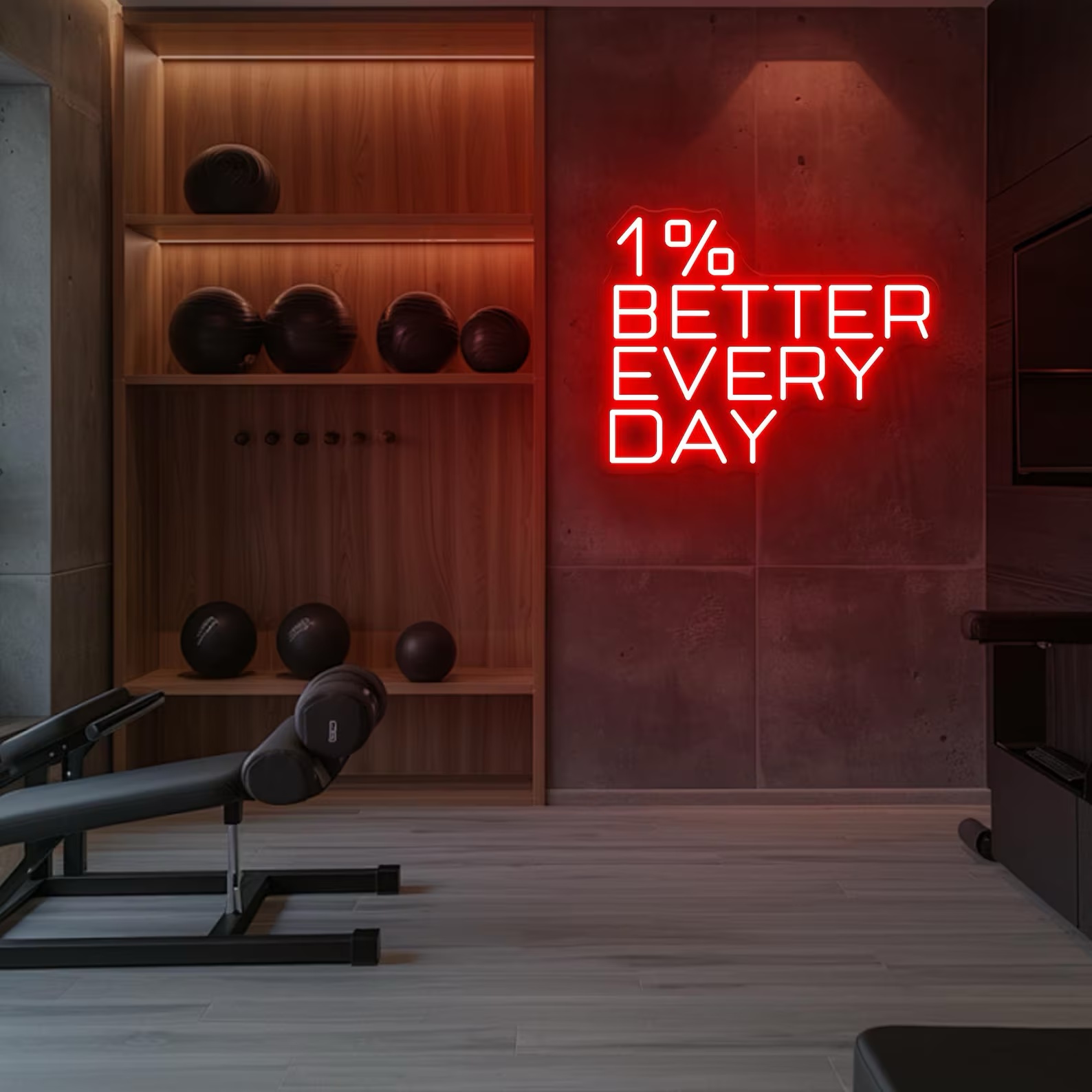 「毎日1%ずつ上達」ネオンサイン、ジム用LEDネオンライト、 - Home Gym Neon Sign のレビューと価格